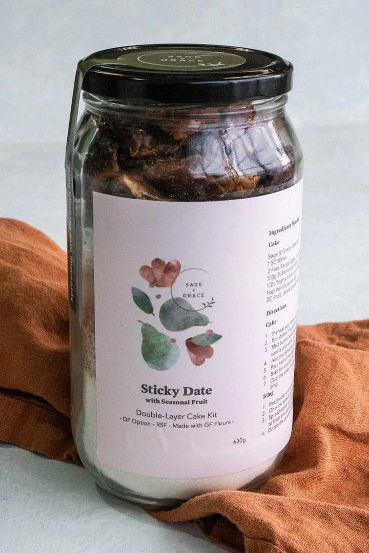 Sage + Grace Sticky Date With Seasonal Fruit Baking Kit Eat & Drink