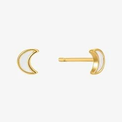 Ania Haie Accessories Wild Soul Moon 5.5mm Gold Stud Earrings