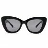 Reality Eyewear Accessories Mulholland Large Cats Eye Black Sunglasses
