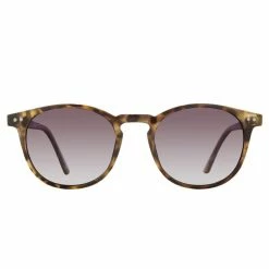 Prive Revaux Maestro Round Thin Champagne Tort Grey Gradient Lens Sunglasses