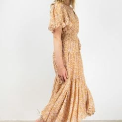 Among The Brave Fashion Sensational Spice Floral Georgette Tiered Tie Waist Maxi Skirt