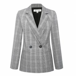 Ivy + Jack Fashion Mason Light Grey Check Boyfriend Blazer