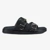 Solsana Mika Black Footbed Buckle Slides Accessories