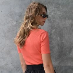 Among The Brave Fashion Mindful Square Neck SS Watermelon Rib Tee