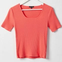 Among The Brave Fashion Mindful Square Neck SS Watermelon Rib Tee