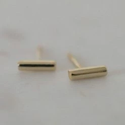 Sophie Mini Bar Stud Earrings Gold Accessories