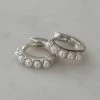 Sophie Mini Pearl Huggies Earrings Silver Accessories