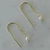 Sophie Accessories Mini Pearl Thread Hook Earrings Gold