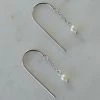 Sophie Mini Pearl Thread Hook Earrings Silver Accessories