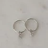 Sophie Mini Rock Sleeper Earrings Clear Silver Accessories