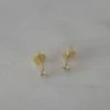 Sophie Mini Rock Stud Earrings Clear Gold Accessories