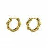 Brie Leon Mini Bambu Sleeper 18k Gold Plated 925 Sterling Silver Base 1.5cm Hoop Earrings Accessories