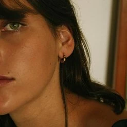 Brie Leon Mini Bambu Sleeper 18k Gold Plated 925 Sterling Silver Base 1.5cm Hoop Earrings Accessories