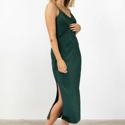 Among The Brave Fashion Moonlight Forest Satin Bias Slip Dress