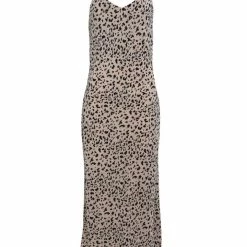 Among The Brave Fashion Moonlight Natural Animal Midi Slip Dress