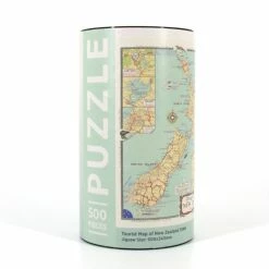 100% NZ NZ Tourist Map Mint Green Jigsaw Puzzle 500pc