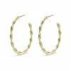 Pilgrim Naja Gold Plated Twisted Hoops