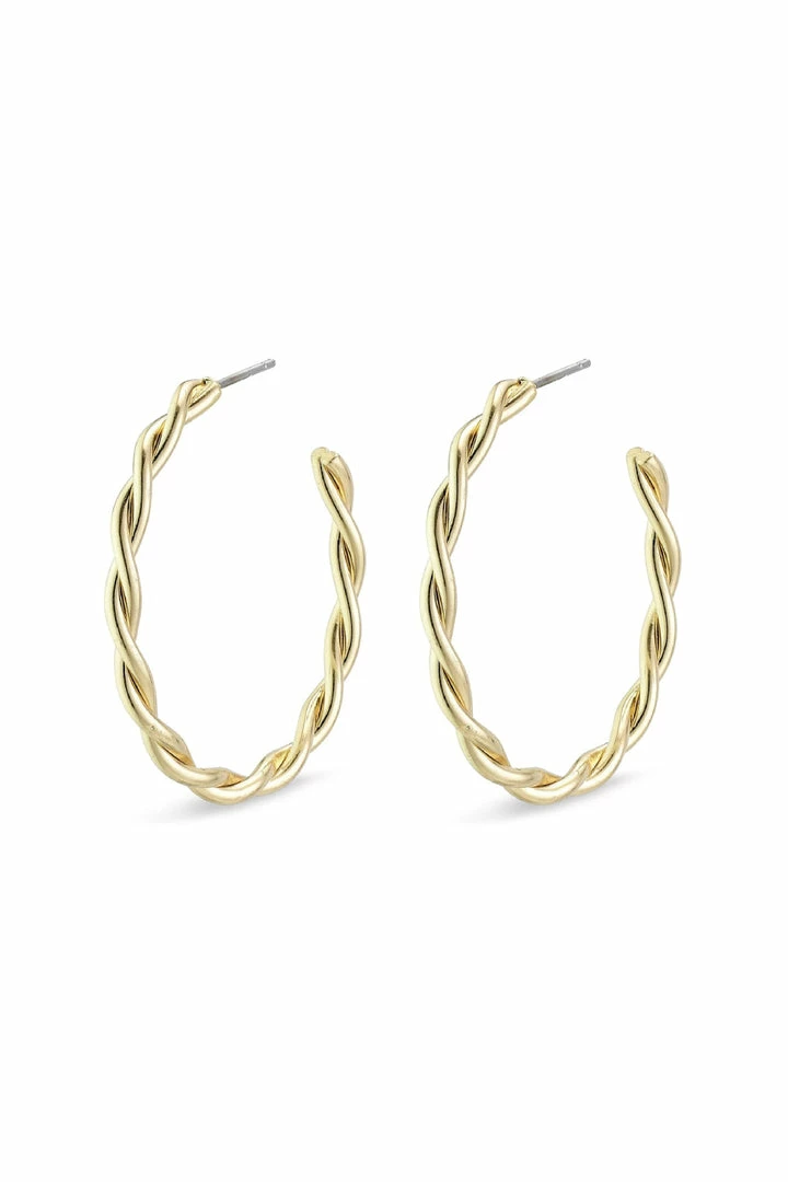 Pilgrim Naja Gold Plated Twisted Hoops