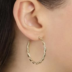 Pilgrim Naja Gold Plated Twisted Hoops