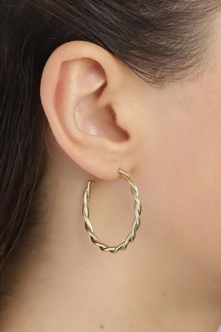 Pilgrim Naja Gold Plated Twisted Hoops