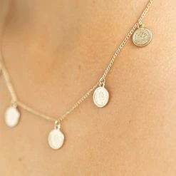 Flo Gives Back 15% To Women In Need 5 Coin Pendant Gold Necklace Accessories