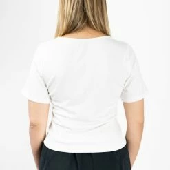 Humble + Heart Fashion Roxy Rolled Sleeve White Crop Organic Tee