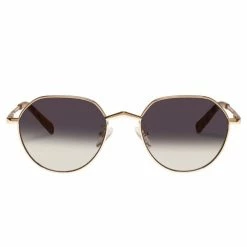Le Specs Accessories Newfangle Metal Gold Rim With Khaki Lens Round Sunglasses