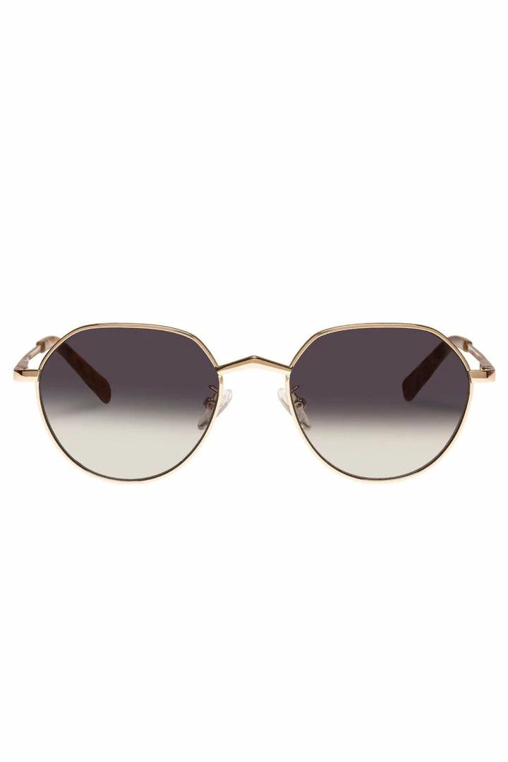 Le Specs Accessories Newfangle Metal Gold Rim With Khaki Lens Round Sunglasses