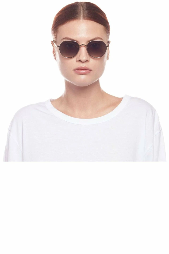 Le Specs Accessories Newfangle Metal Gold Rim With Khaki Lens Round Sunglasses