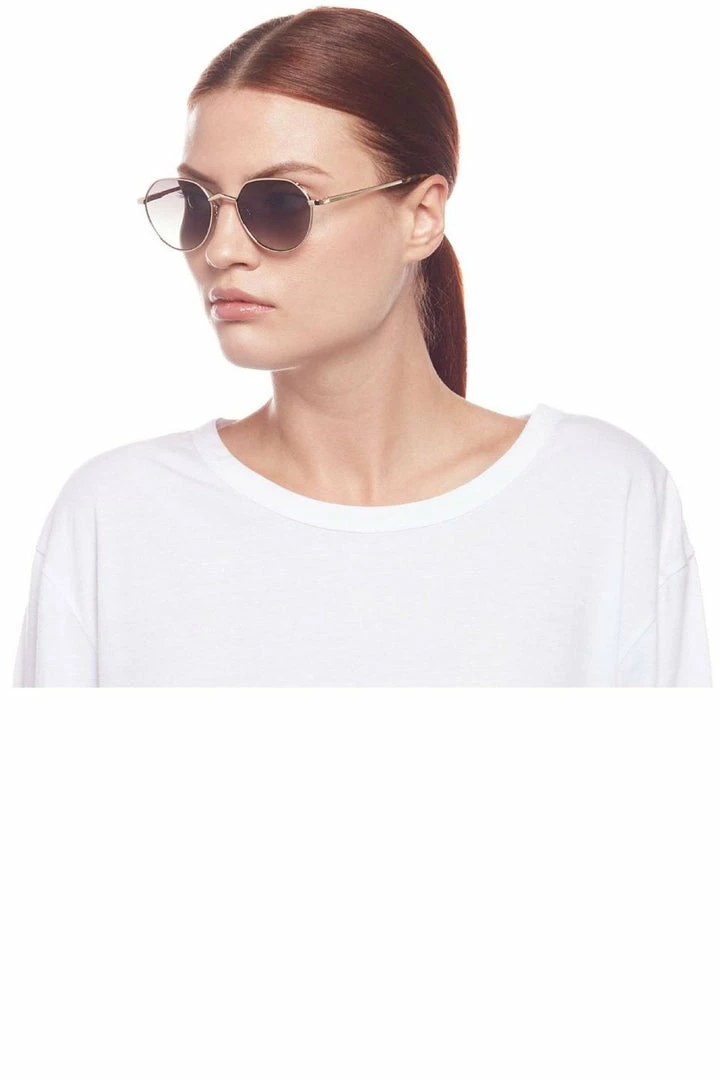 Le Specs Accessories Newfangle Metal Gold Rim With Khaki Lens Round Sunglasses