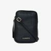 Saben Nikko Black Woven Leather Phone Sling Accessories