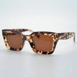Reality Eyewear Onassis Square Turtle With Brown Lens Sunglasses