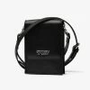 Stolen On Tour Black Leather Cross Body Phone Bag With Silver Hardware