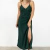 Among The Brave Otherworldly Forest Washer Satin Panel Bodice Bias Midi Dress Fashion