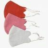 Queen Of The Foxes Accessories Powder Blue Gingham Summer Pink Electric Orange Face Masks Pack Of 3