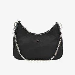 Peta + Jain Paloma Black Nylon Silver Hardware Crossbody Bag Accessories