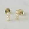 Sophie Pearl Bar Stud Earrings Gold