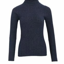 Among The Brave Fashion Phenomenal Navy Marle Rib Knit Tutleneck