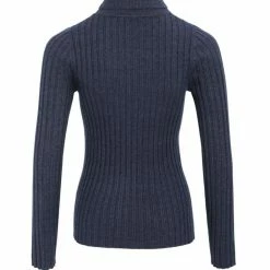 Among The Brave Fashion Phenomenal Navy Marle Rib Knit Tutleneck