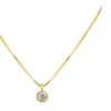 Brie Leon 925 Redondo Drop Necklace Gold Plated Clear Stone Drop Detail Accessories