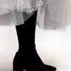 Minx Point Pop Knee High Black Suede Heeled Boot Accessories