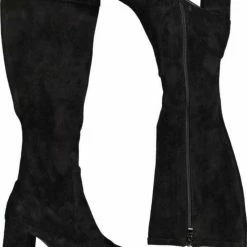 Minx Point Pop Knee High Black Suede Heeled Boot Accessories