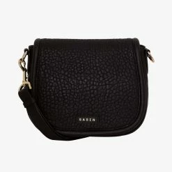 Saben Sadie Black Bubble Saddle Shoulder Bag