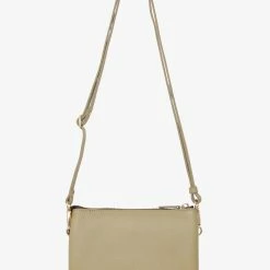 Saben Tilly Multi Pocket Tussock Pale Green Leather Crossbody Clutch