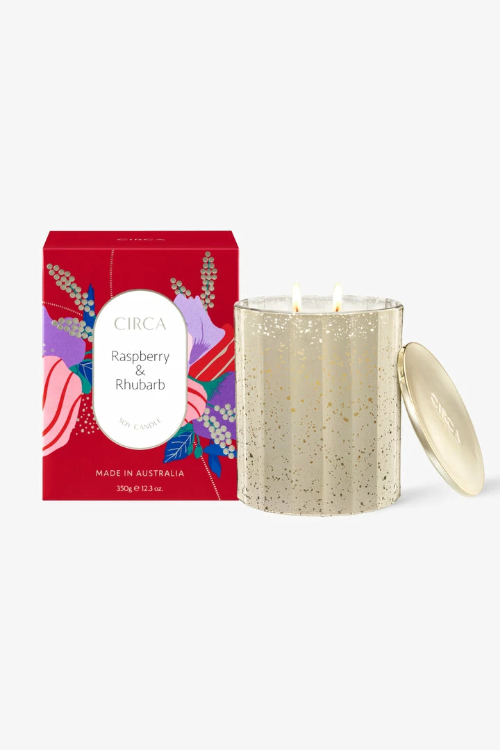 Circa Home Raspberry + Rhubarb Soy Candle 350g Home & Beauty