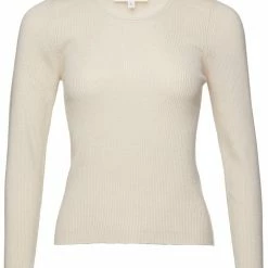 Ivy + Jack Radiant Cream LS Rib Knit Crew Neck Top