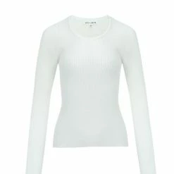Ivy + Jack Radiant Ivory LS Rib Knit Crew Neck Top