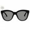 Le Specs Resumption Sustainable Black Frame With Khaki Lens Cat Eye Sunglasses Accessories