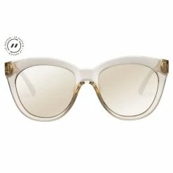 Le Specs Resumption Sustainable Stone Frame With Gold Lens Cat Eye Sunglasses