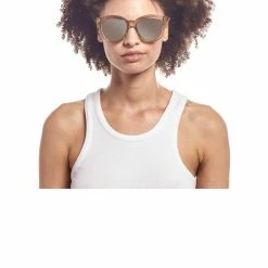 Le Specs Resumption Sustainable Stone Frame With Gold Lens Cat Eye Sunglasses